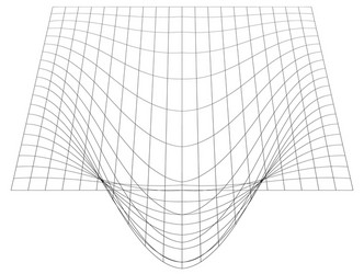 bent grid in perspective 3d mesh with convex vector image