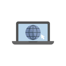 laptop displaying internet web browser with mouse vector image