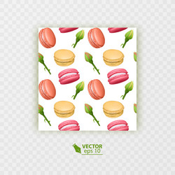 seamless pattern with colorful macaroon c vector image
