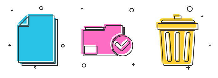 set document folder and check mark vector image