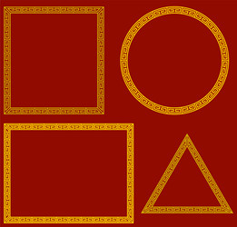 set frames different shapes round triangular vector image