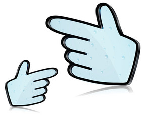3d pointers with a transparent middle vector image