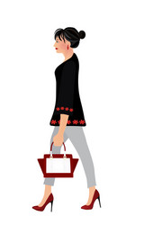 Graceful elegant woman charleston dancer cartoon Vector Image