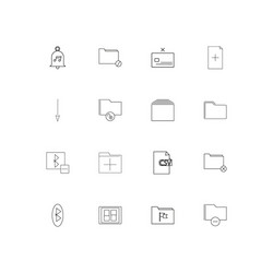 files and folders sign simple linear icons set vector image