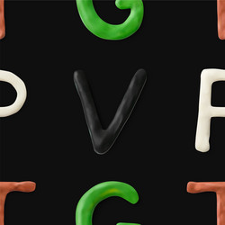 seamless pattern with alphabet handmade modeling vector image