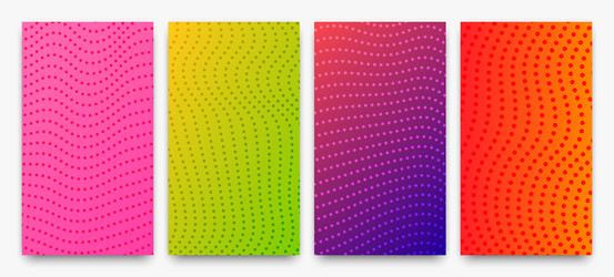 set of halftone gradient backgrounds with dots vector image