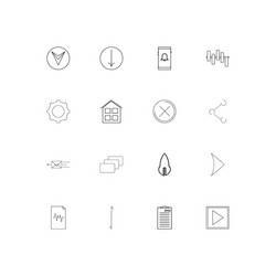 Web linear thin icons set outlined simple vector