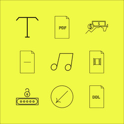 files and folders linear icon set simple outline vector image