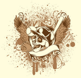 Grunge Skull Emblem Vector Image