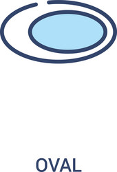 oval concept 2 colored icon simple line element vector image
