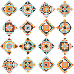 Colorful Geometric Tile Pattern Vector Image