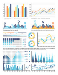 flowcharts with information in visual form data vector image
