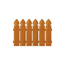 garden fence of timbers sharp planks isolated icon vector