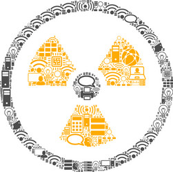 radioactive mosaic icon for bigdata and computing vector