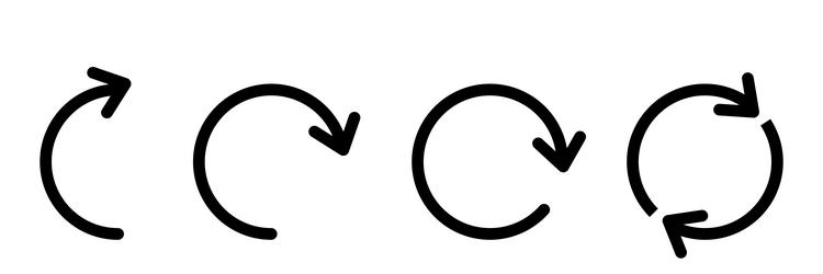 rotation arrow set reload symbol repeat vector image