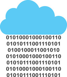 cloud computing with binary code isolated icon vector image