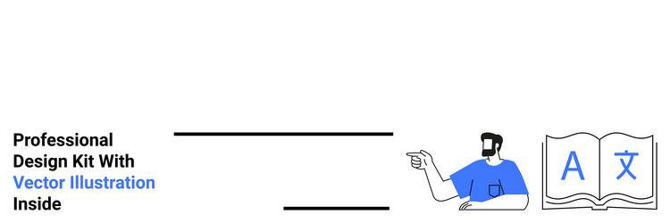 man explaining concept with open book and alphabet vector image