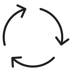 refresh icon in thin line style graphic design vector image