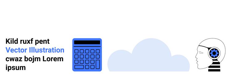 digital calculator cloud and ai-driven robot vector image