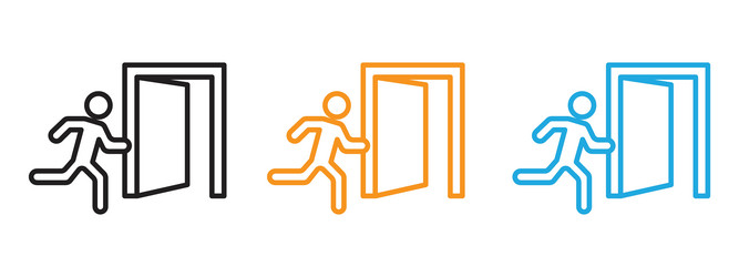 exit icon thin line set vector image