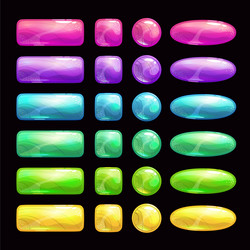 Glossy Button Set - Colorful & Shiny vector image