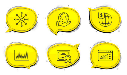 web traffic multichannel and line graph icons set vector image