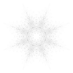 Geometric abstract form with connected line vector