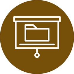 presentation folder line circle style icon design vector image