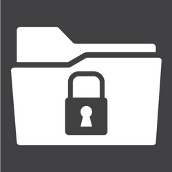 secure data folder solid icon security padlock vector image