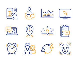 timer share and user communication icons set vector image