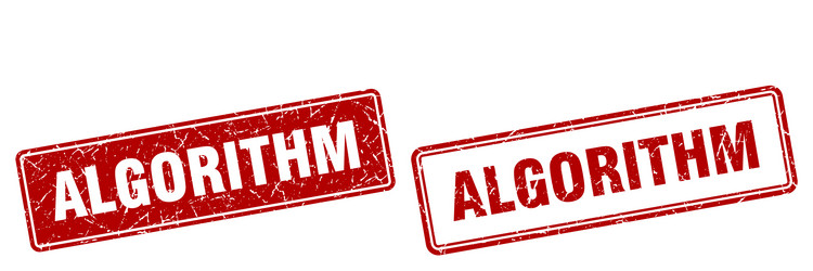 algorithm stamp set square grunge sign vector image