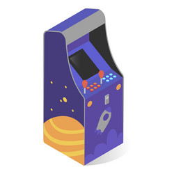 arcade video game isometric icon coin operated vector