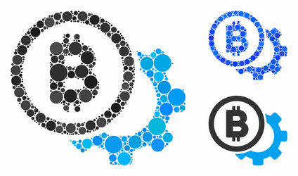 Bitcoin options cog composition icon circle vector