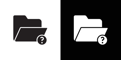 folder with questionmark icon flat thin line vector image