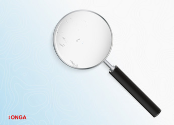 magnifier with map tonga on abstract vector image