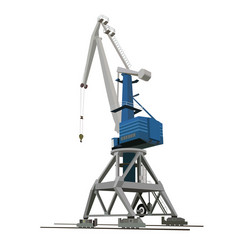 port crane for loading and unloading cargo ships vector