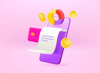 using financial mobile application vector image
