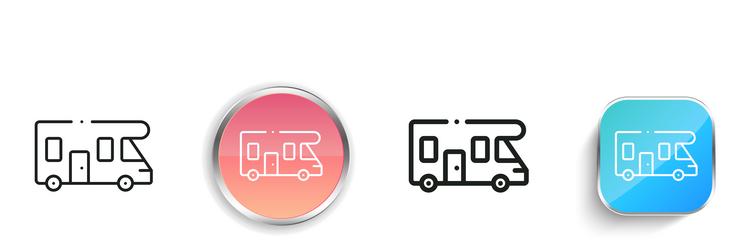 camper icon thin linear regular and button style vector image