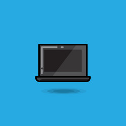 laptop on a blue background vector