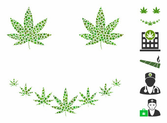 Marihuana smile mosaic icon inequal elements vector