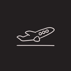 Propeller plane sketch icon Royalty Free Vector Image