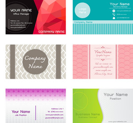 set of name cards template vector