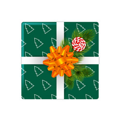 Christmas wreath with gift boxes and snowflakes Vector Image