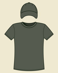 t-shirt and cap template Vector Image