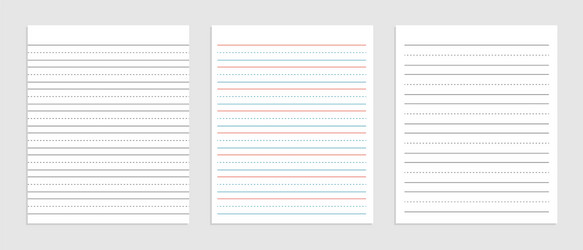 Three Line Paper Sheets - Notebook Pages vector image
