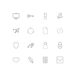 web linear thin icons set outlined simple vector image