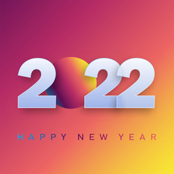 2022 happy new year card with gradient background vector image