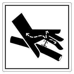 hand safety with sharp objects warning sign vector image
