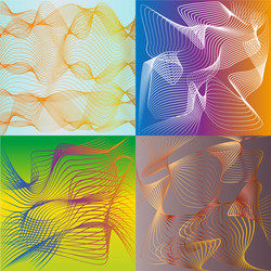 set abstract curved patterns vector