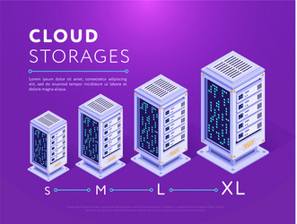 design of network databases in sizes vector image